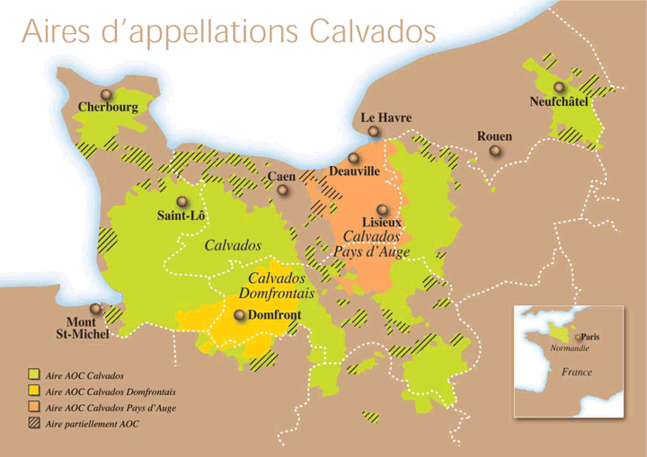 Aires d'appellations Calvados